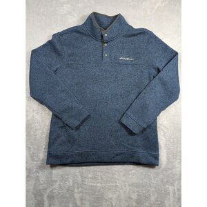 Eddie Bauer Sweater Mens Size XL Blue Button Up Outdoor Casual Hiking